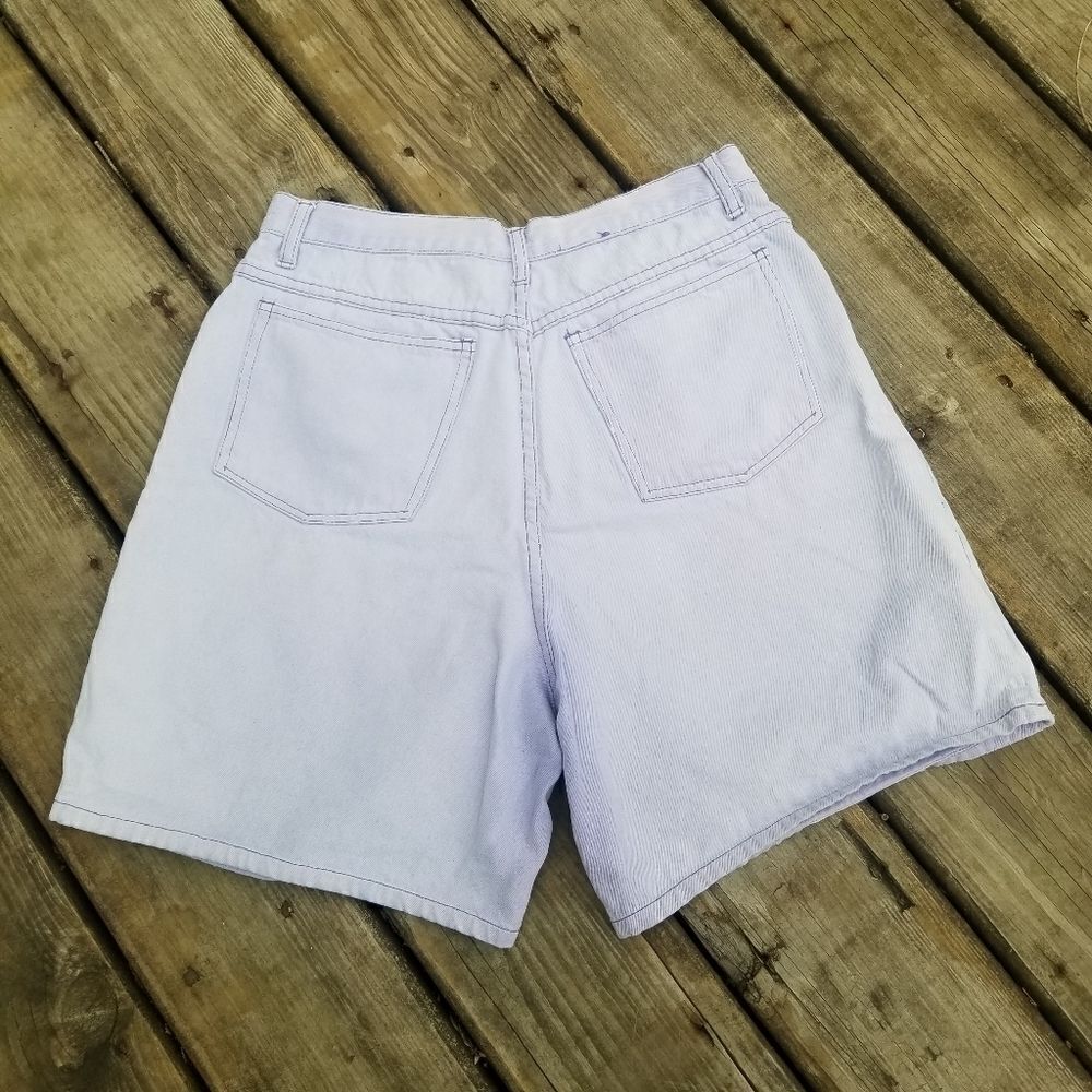 Vintage 90s y2k High Rise Waisted Pastel Purple Jean Shorts 10 VSCO Tiktok Indie - Picture 2 of 3